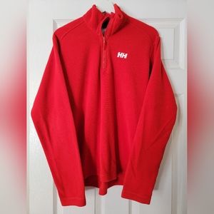Men's red Helly Hansen polar fleece top - size M